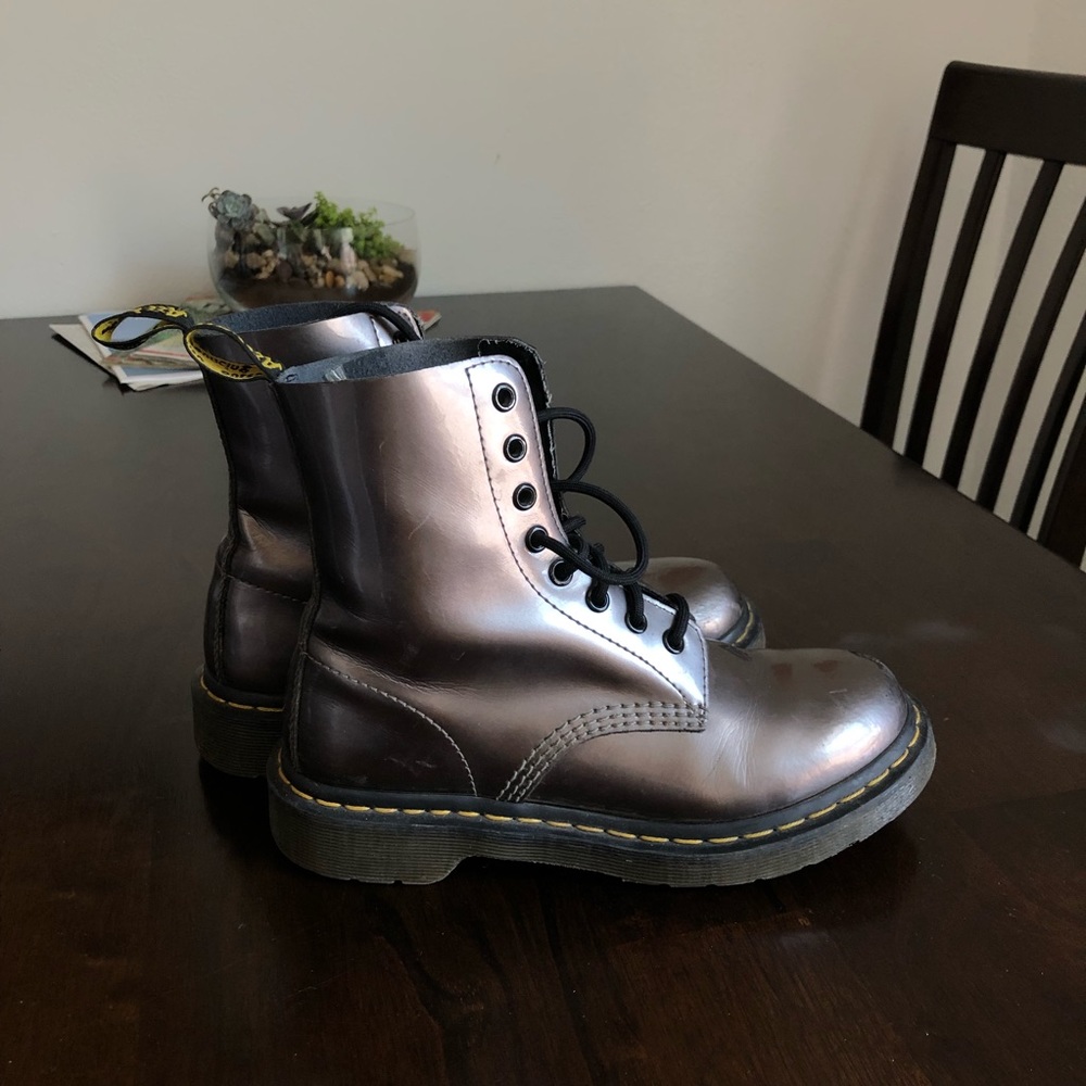 Metallic Pewter Dr. Marten Boots